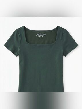 Aeropostale Forest Green Short Sleeve Scoop Neck Tee